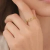 Anillo diseño corazones golfi dorado