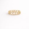 Anillo diseño corazones golfi dorado