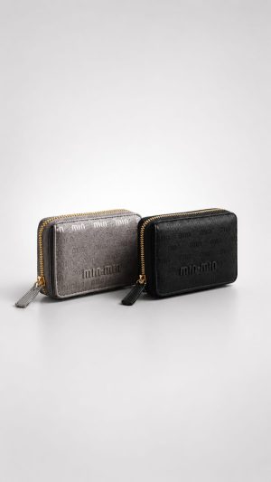 Billetera pequeña miu miu (negro,gris)