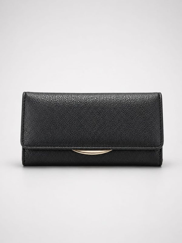 Billetera rectangular lisa (negro,gris,marron)