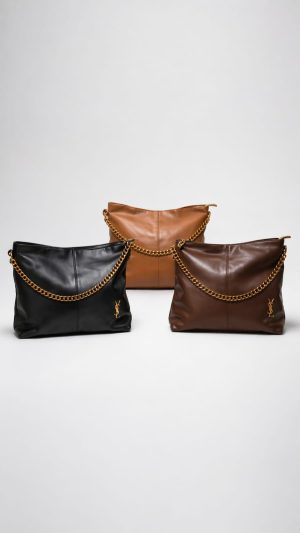 Cartera grande cadena dorada (negro,marron,café)