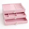 Exhibidor horizontal tapa transparente con cajones (rosado,gris)