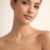 Juego cadena arete dije personalizado dorado (Valeria,Victoria,Maria)