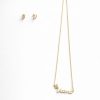 Juego cadena arete dije personalizado dorado (Valeria,Victoria,Maria)