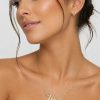 Juego cadena arete dije personalizado dorado (Valeria,Victoria,Maria)