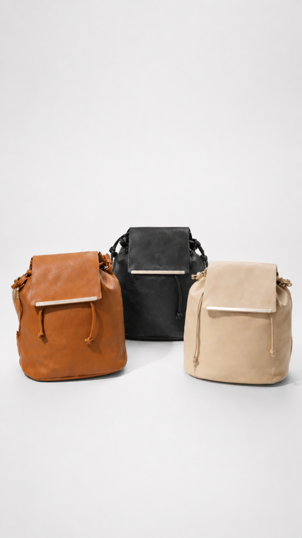 Mochila bucket cordón (negro,marron,beige)