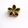 Vincha forma flor cristal tonos neutros (negro,blanco cristal,dorado miel)