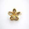 Vincha forma flor cristal tonos neutros (negro,blanco cristal,dorado miel)