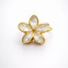 Vincha forma flor cristal tonos neutros (negro,blanco cristal,dorado miel)