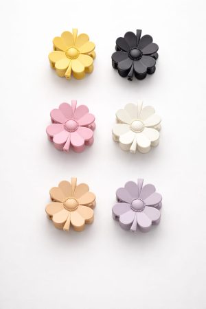 Vincha mediana flor petalos redondeados (negro,blanco,mostaza,rosado,café)