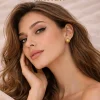 Arete de bola dorado