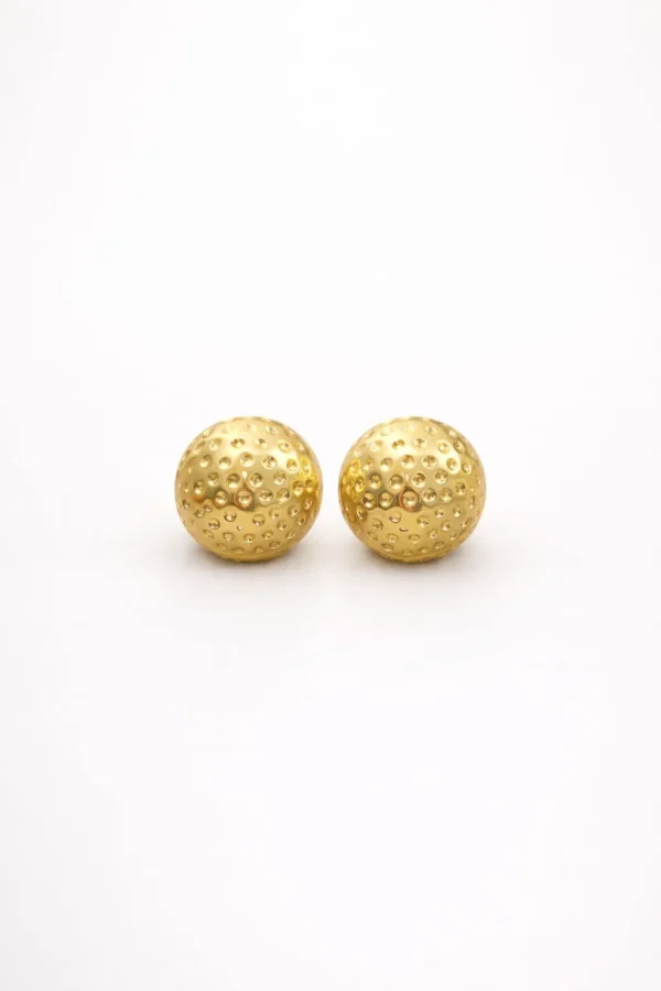 Arete de bola dorado