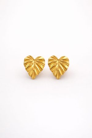 Arete hoja dorado