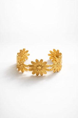Pulsera flor dorada