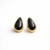 Arete gota liso  (dorado,plateado,negro)