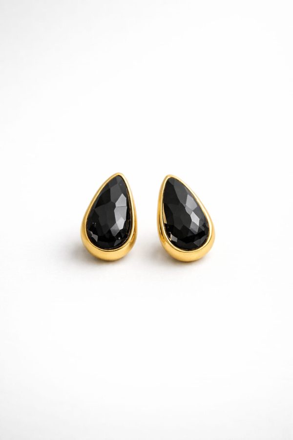 Arete gota liso  (dorado,plateado,negro)