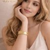 Pulsera diseño texturizado bordes dorado