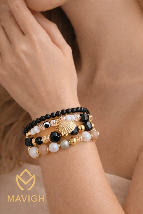 Pulsera set de 4 diseño mar negro