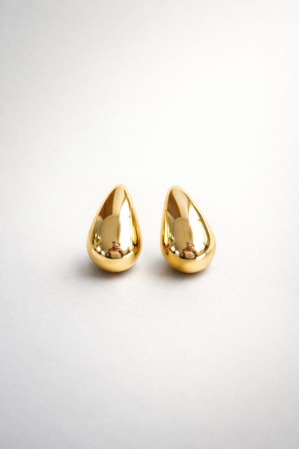 Arete gota liso  (dorado,plateado,negro)