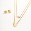 Juego cadena arete micky mouse dorado
