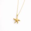 Cadena estrella diseño texturizado dorado