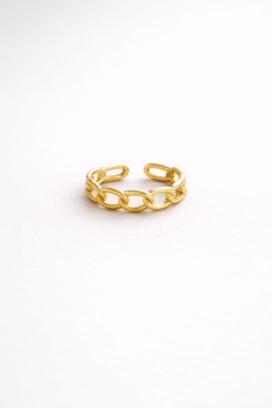 Anillo tipo cadena golfi dorado