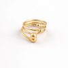 Anillo diseño en bandas esfera golfi dorado
