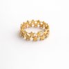 Anillo diseño doble fila estrella golfi dorado
