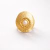 Anillo diseño circular con perla golfi dorado