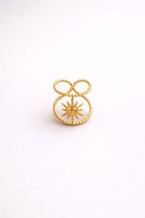 Anillo ajustable diseño sol golfi dorado