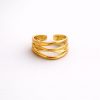 Anillo diseño multi banda golfi dorado