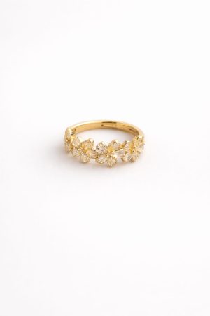 Anillo diseño floral golfi dorado