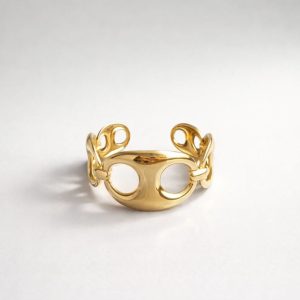 Pulsera entrelazada circulos dorado