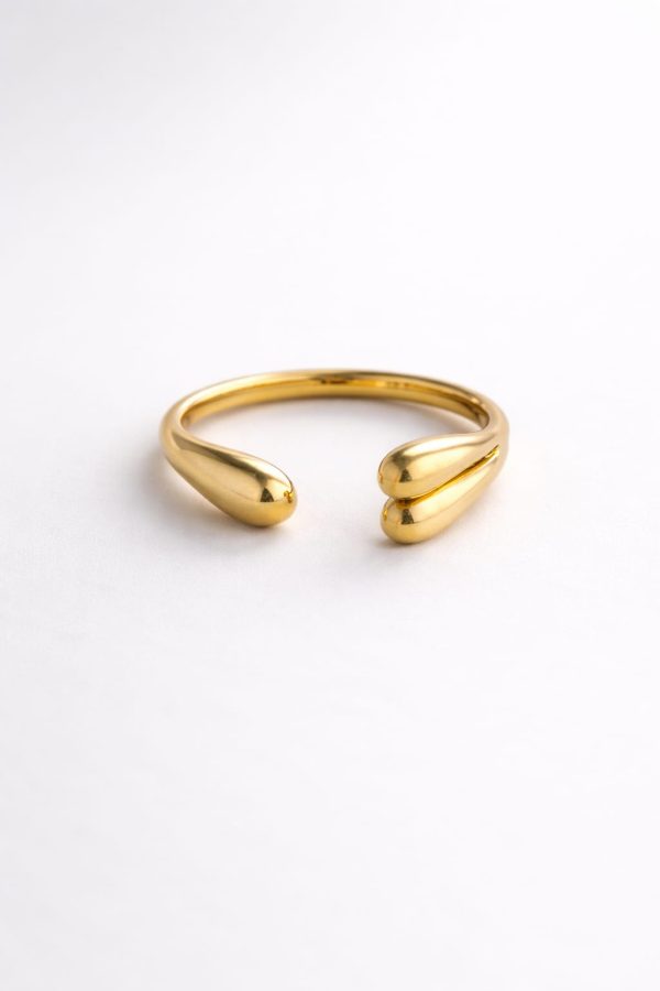 Anillo doble gota golfi dorado