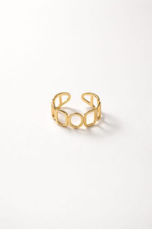 Anillo geométrico golfi dorado
