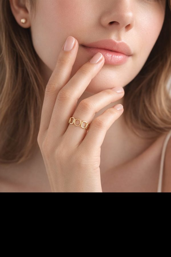 Anillo geométrico golfi dorado