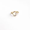 Anillo diseño corazon abierto golfi dorado