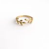 Anillo diseño hojas pequeñas golfi dorado