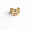 Anillo diseño cruzado delgado golfi dorado