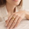 Anillo diseño abstracto golfi dorado
