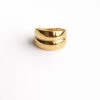 Anillo diseño doble banda golfi dorado