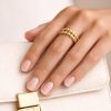 Anillo diseño bolitas golfi dorado
