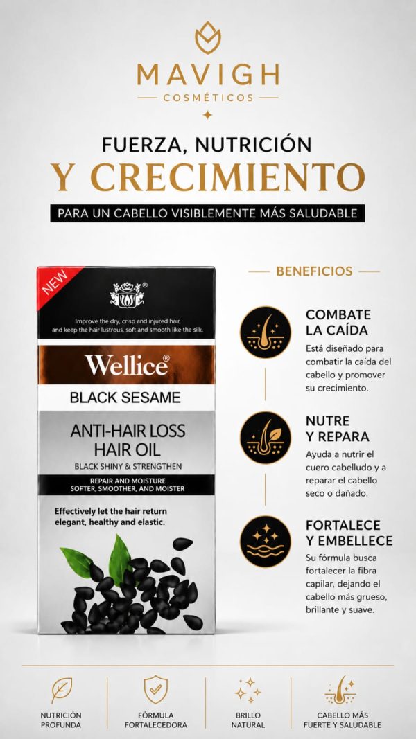Aceite capilar Wellice Black Sesame (150 ml)