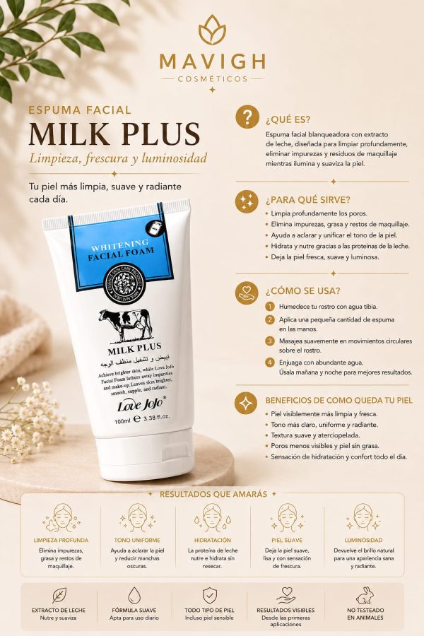 Espuma limpiadora facial Milk Plus (100 ml)