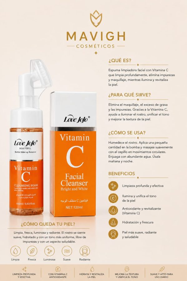 Espuma limpiadora facial con vitamina C (120 ml)