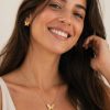 Juego cadena arete diseño mariposa con perlas dorado