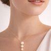Juego cadena arete varias perlas dorado