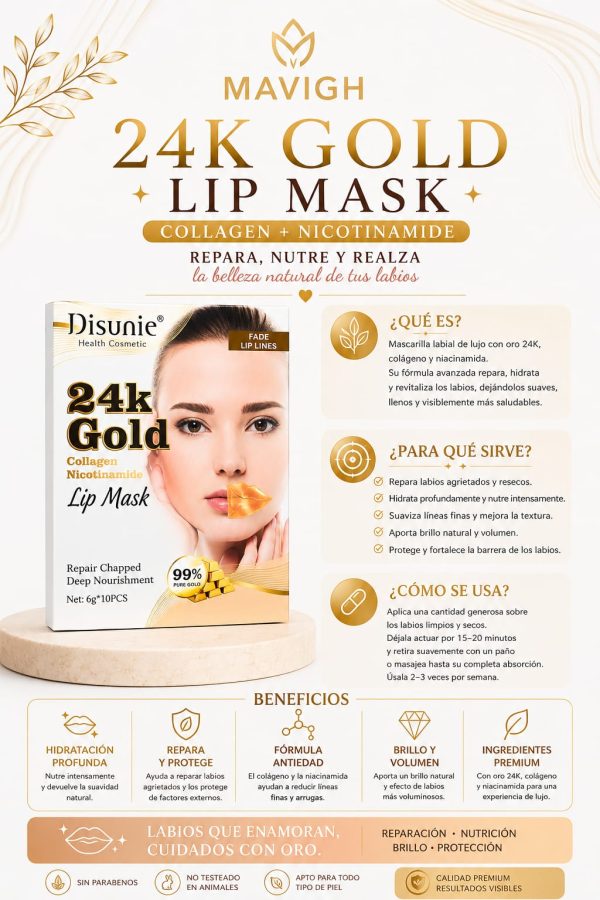 Mascarilla labios de colageno (10 PCS) Disunie