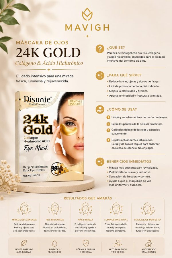MOCHD1003-1 Mascarilla ojeras de colageno hyaluronic (10 PCS) Disunie