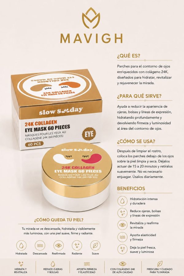 Parches de hidrogel mascarilla de colageno (60 piezas) Slow Sunday